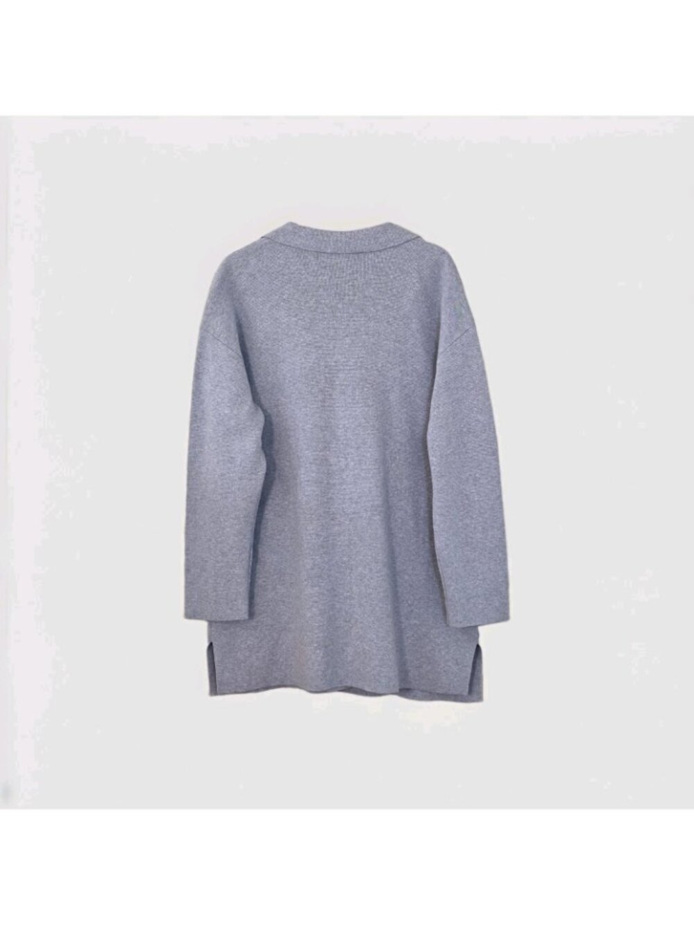 Talbots Women XL Grey Knit Sweater Blazer Coatigan Single Button Pocket Cardigan - Picture 3 of 16